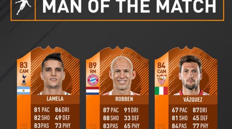 Disponibili le carte Man of the Match di Lamela, Robben e Vazquez