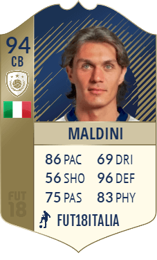 Paolo Maldini 94, la versione PRIME del DC più forte di FIFA 18