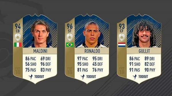 Ronaldo 96, maldini 94 e Gullit 93. Queste le icone del FUT Birthday in FIFA 18