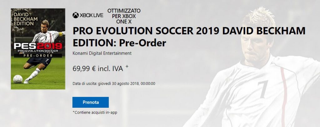 Pre-order di Pro Evolution Soccer 2019 David Beckham Edition