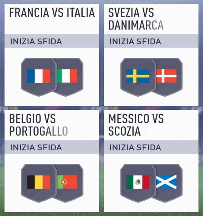 Sfida incontri principali delle nazionali su FIFA 18