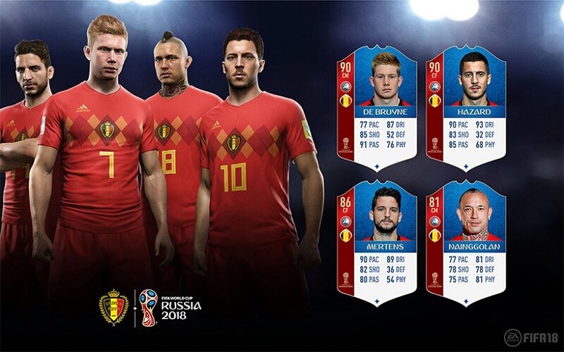 Valutazione dei calciatori del Belgio in FUT 18 World Cup