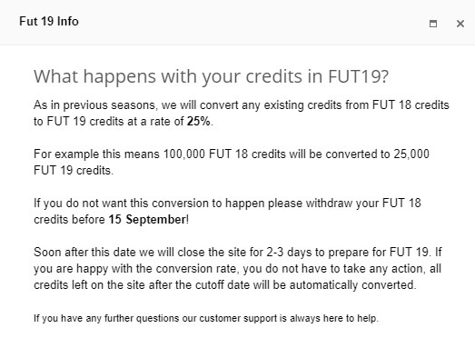 Trasferimento crediti da FIFA 18 a FIFA 19 con FUTgalaxy