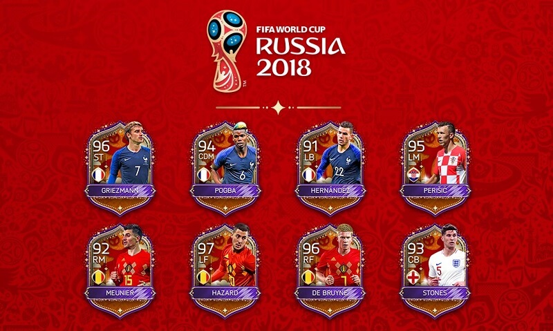 FIFA Mobile World Cup final, i migliori giocatori di Francia, Croazia, Inghilterra e Belgio