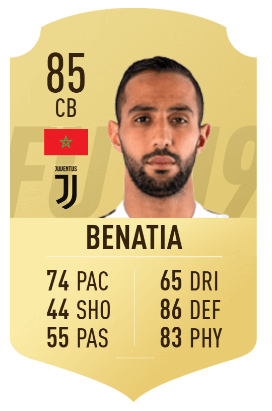 Benatia overall 85 su FIFA 19