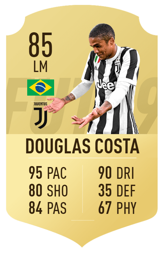 Douglas Costa overall 85 su FIFA 19