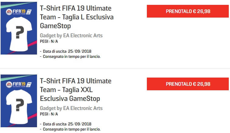 Prenota la t-shirt di EA Sports FIFA 19 da Gamestop