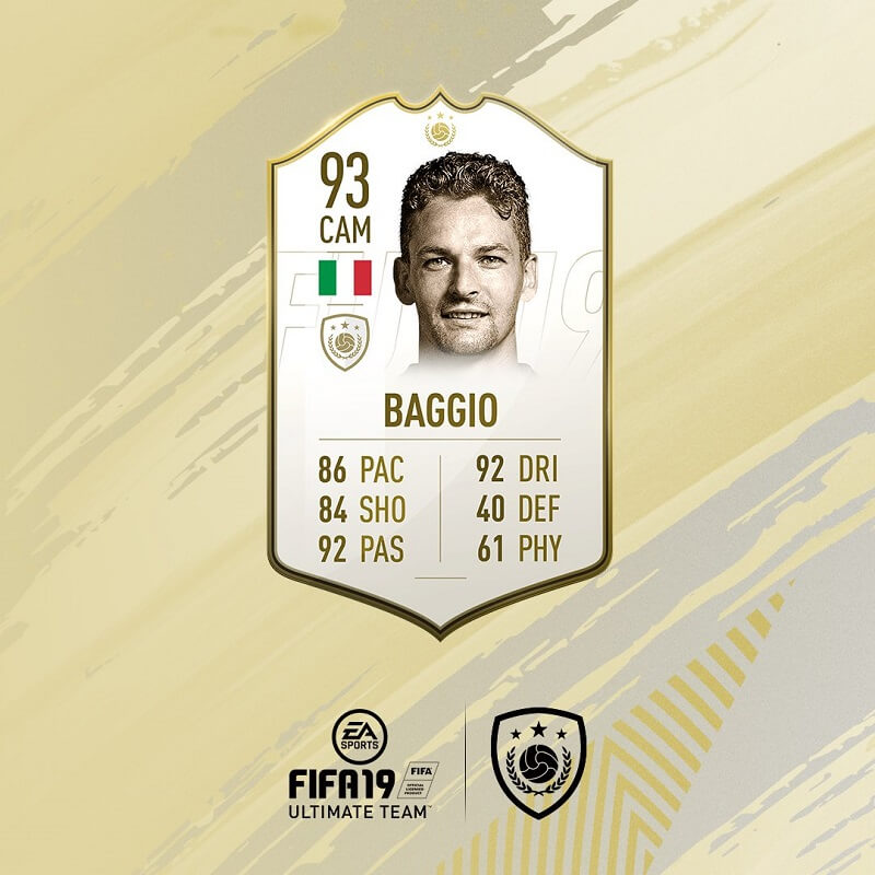 Roberto Baggio icona in arrivo su FIFA 19 Ultimate Team