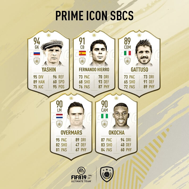 SBC Icon Prime, Yashin, Herro, Gattuso, Overmars e Okocha disponibili