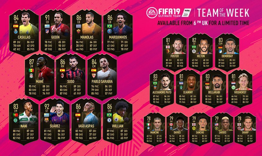 Team of the Week 07 in FIFA 19