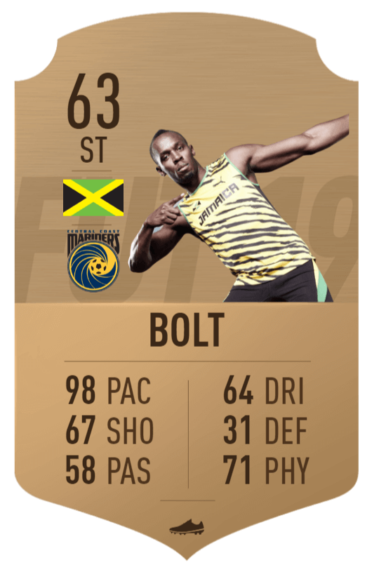 Usain Bolt in FIFA 19, ecco come potrebbe essere la sua carta