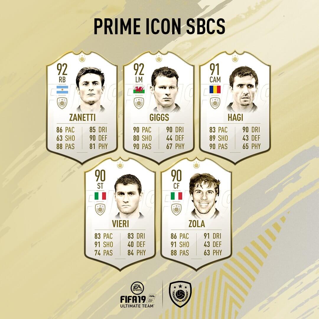Icon Prime set 3, Zola, Hagi, Zanetti Vieri e Giggs