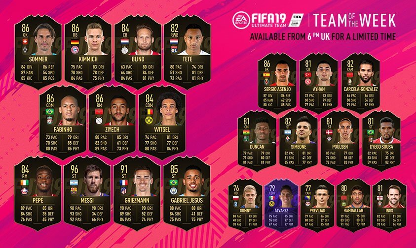 Team of the Week 14 in FIFA 19