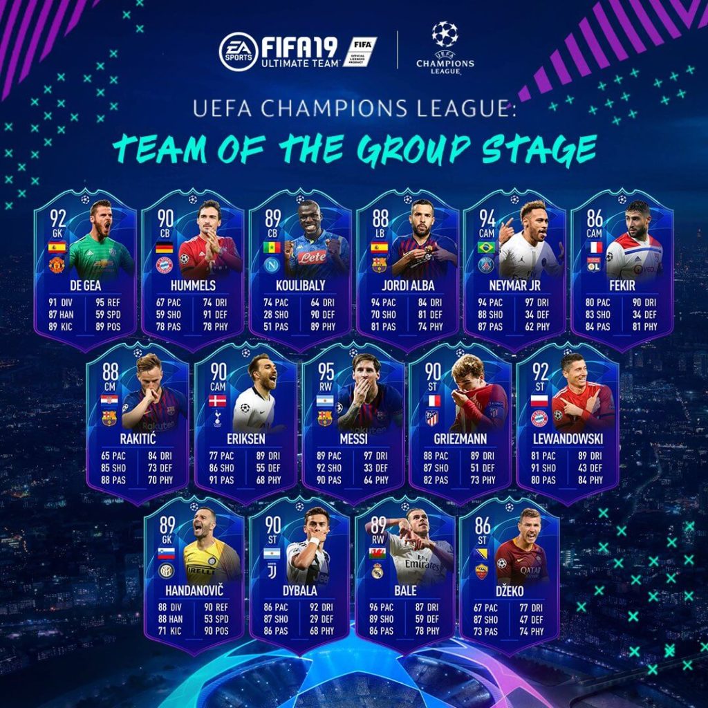 TOTGS - Team of the Group Stage UEFA Champions League