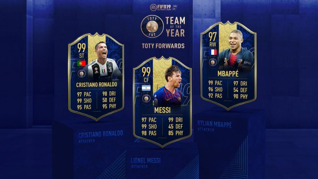 Attaccanti TOTY nei pacchetti, CR7, Messi e Mbappé