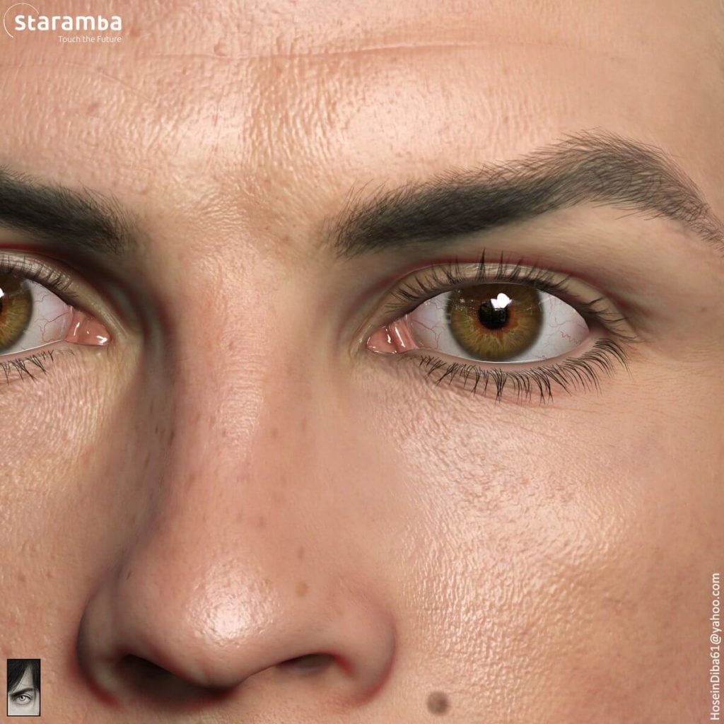 Face Scan di Cristiano Ronaldo - Dettagli occhi e naso