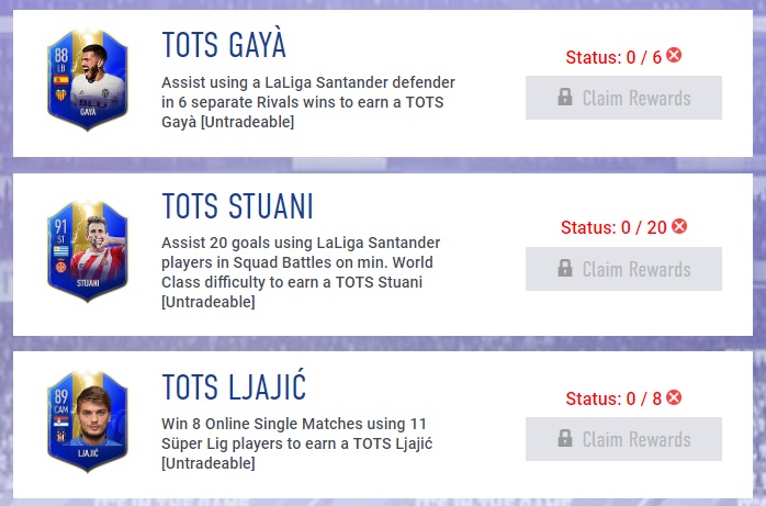 TOTS Liga Santander e Super Lig disponibili negli obiettivi settimanali