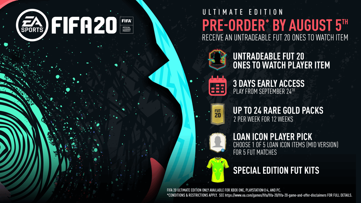 FIFA 20 Ultimate Edition bonus preorder