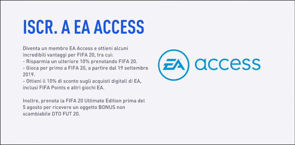 Sconti per il preordine di FIFA 20 con EA Access