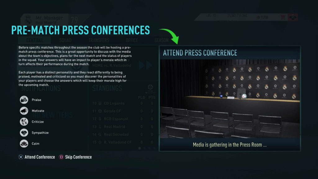 Conferenza stampa pre-partita - FIFA 20 modalità carriera