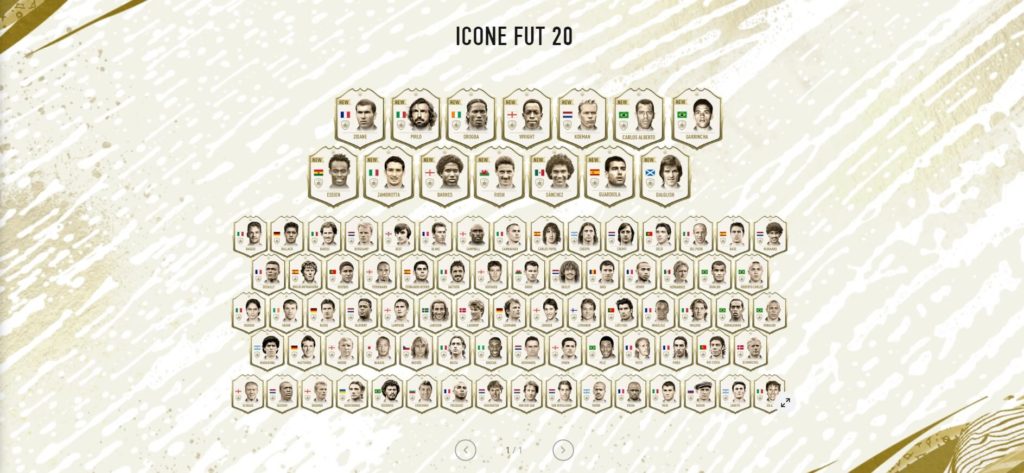 Tutte le icone in FIFA 20 Ultimate Team