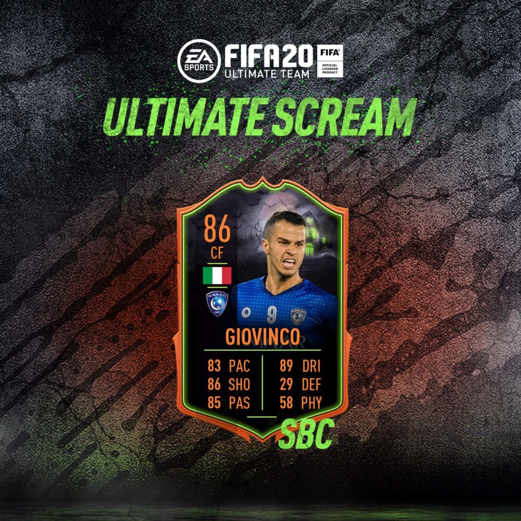 FIFA 20: Giovinco Ultimate Scream SBC