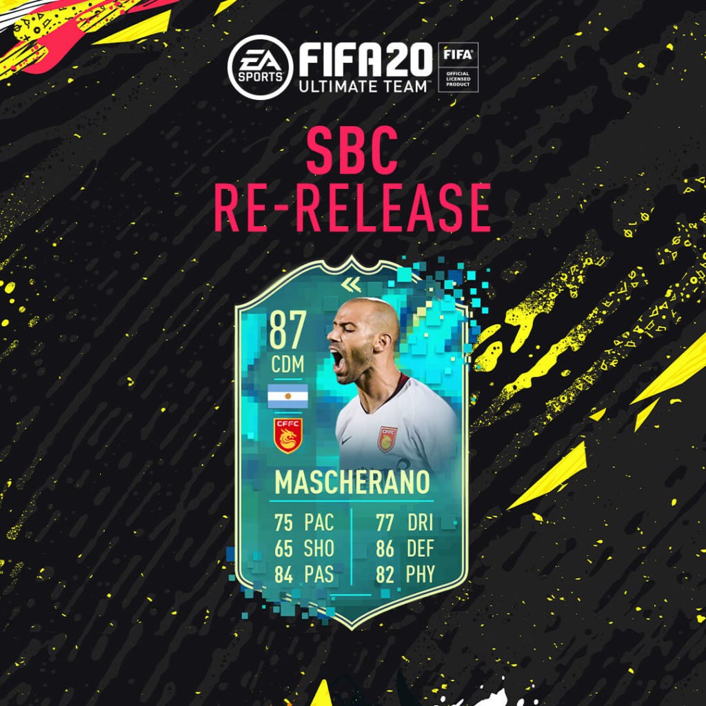 FIFA 20: Mascherano flashback SBC re-release