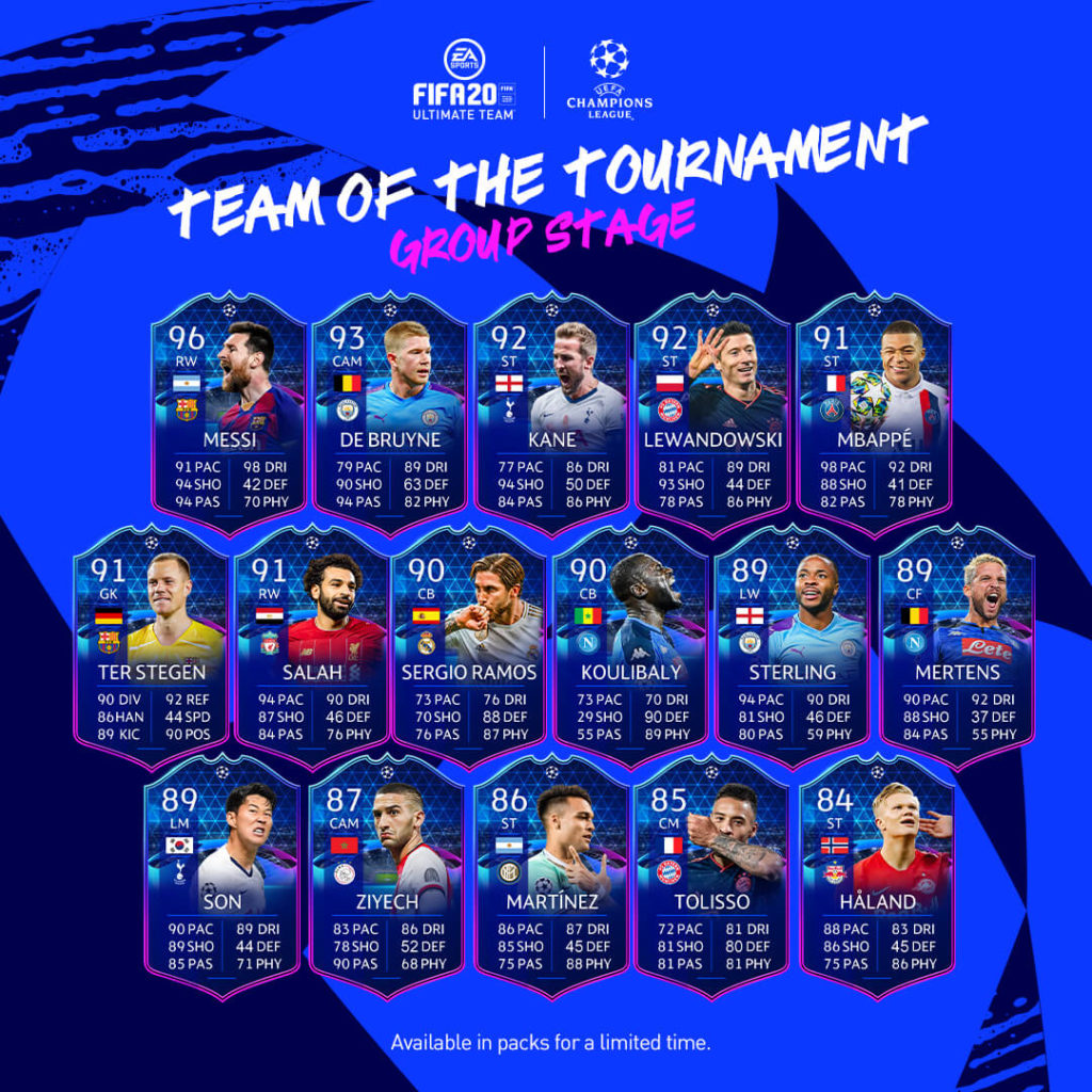 FIFA 20: UCL TOTTGS - Team of the Tournament: Group Stage