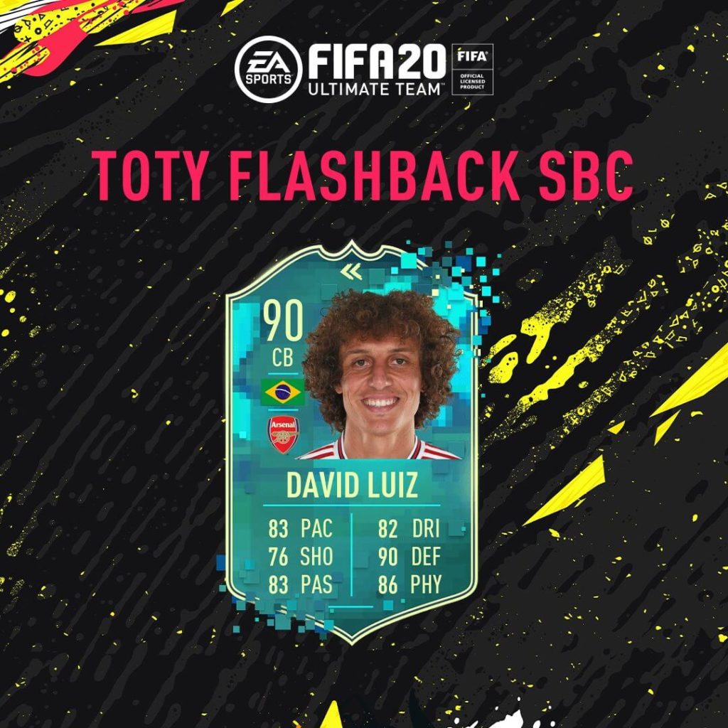 FIFA 20: David Luiz TOTY flashback SBC