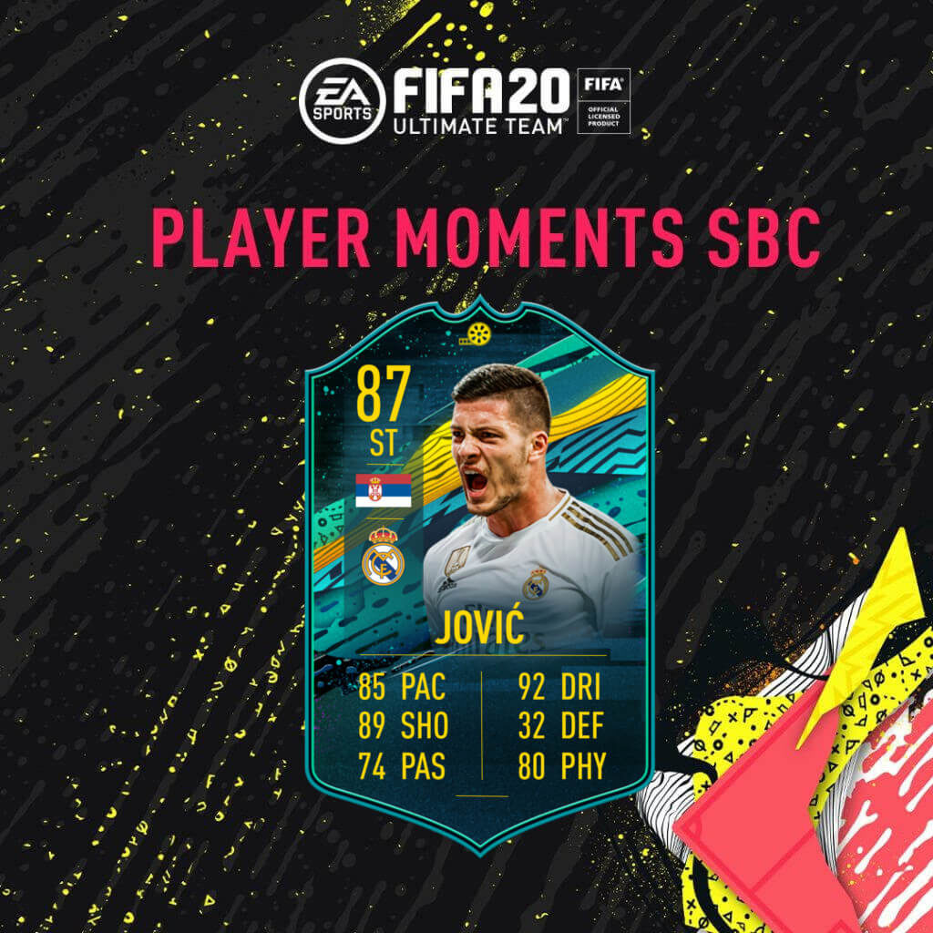 FIFA 20: Jovic player moments SBC