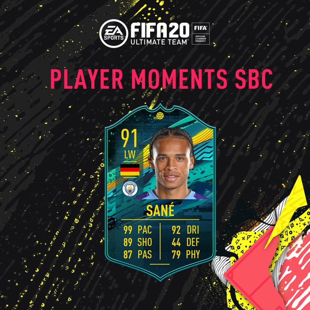 FIFA 20: Sané player moments SBC