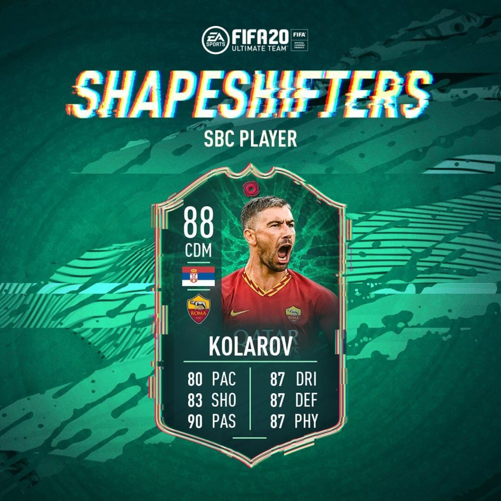 FIFA 20: Kolarov Shapeshifters SBC