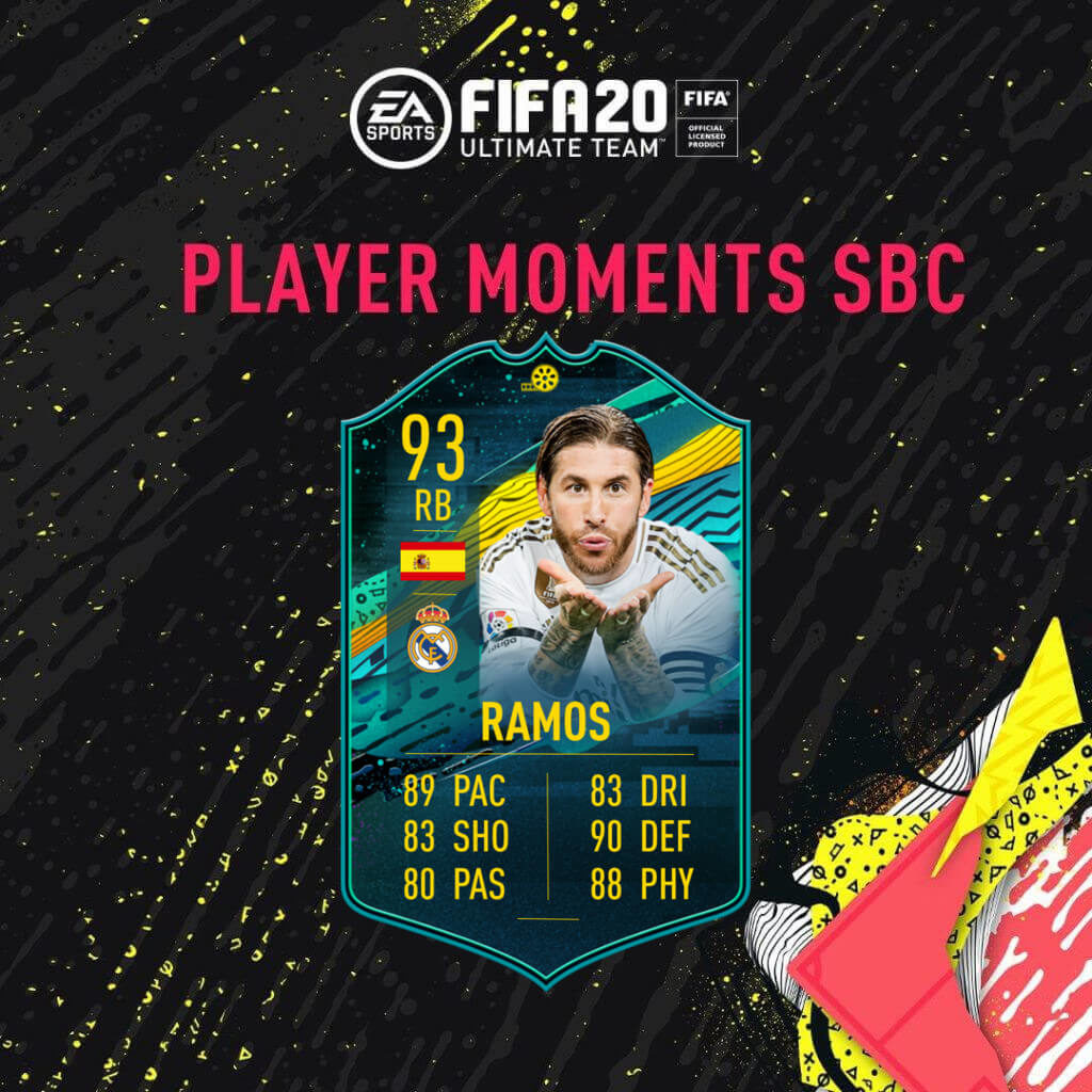FIFA 20: Sergio Ramos player moments SBC