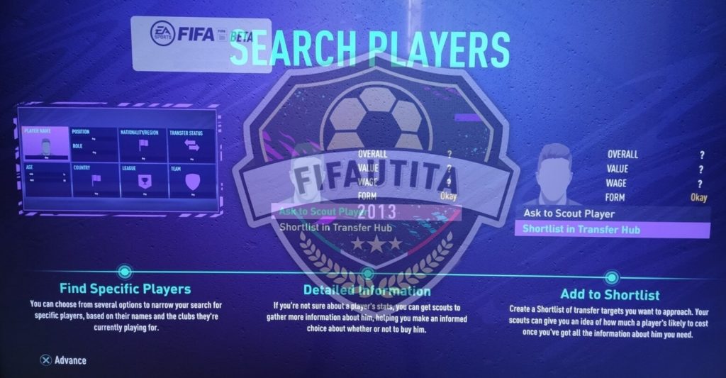 Ricerca giocatori sul mercato nella carriera in FIFA 21 BETA