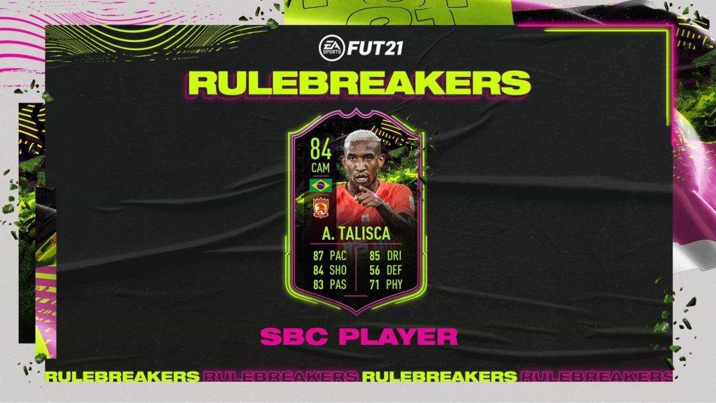 FIFA 21: Talisca RuleBreakers SBC