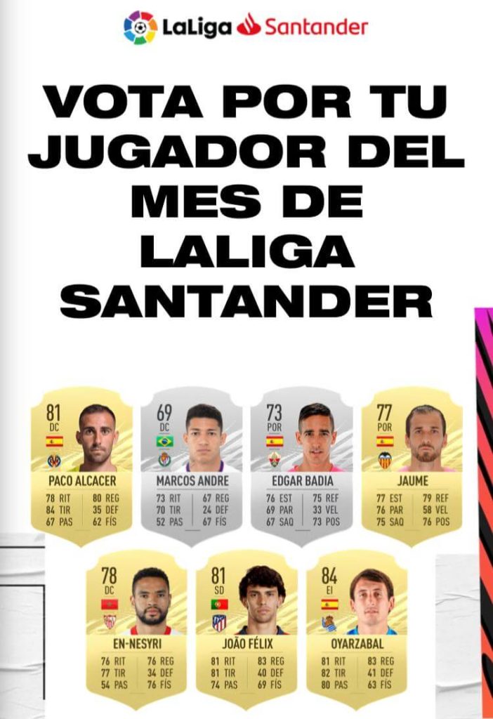 FIFA 21: candidati al premio di POTM di novembre in Liga Santander