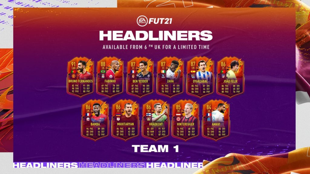 FIFA 21: Headliners team 1