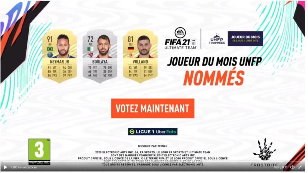 FIFA 21: candidati al premio di POTM di gennaio in Ligue 1 Uber Eats