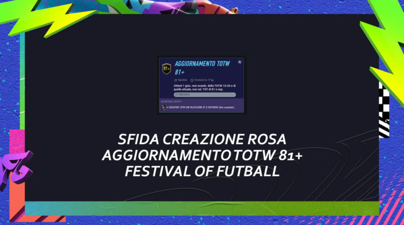 FIFA 21: Festival of FUTball SBC aggiornamento TOTW 81+
