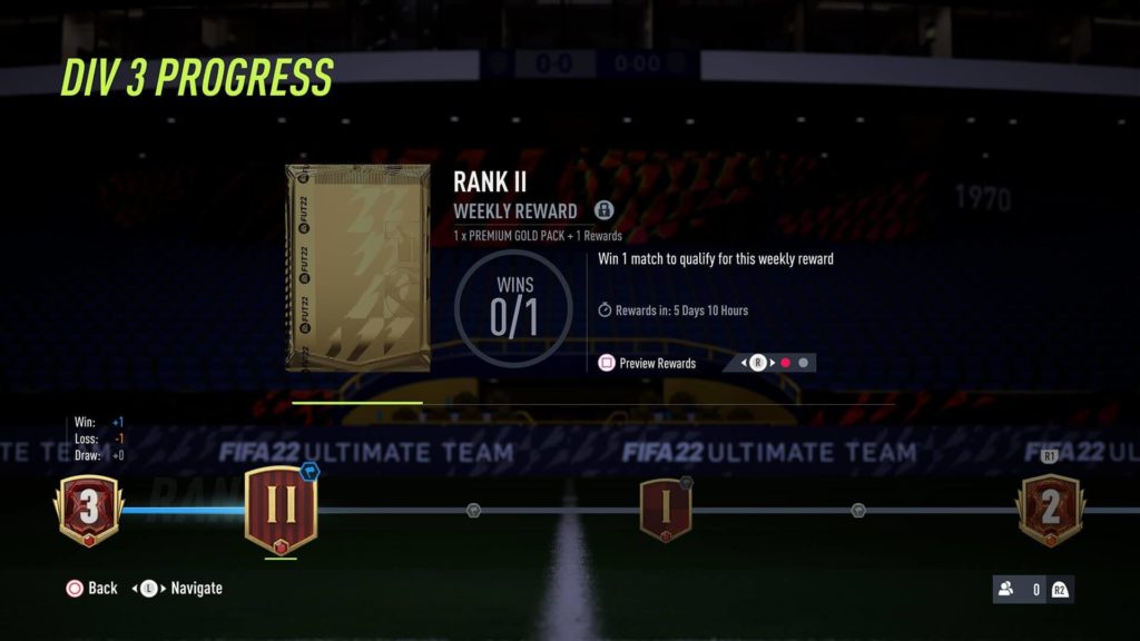 FIFA 22: progressi premi settimanali Division Rivals