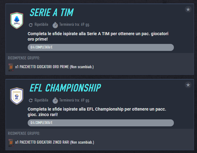 FIFA 22: SCR campionati Serie A Tim e EFL Championship