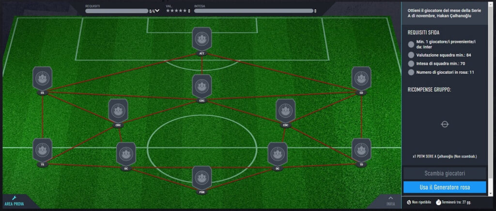 FIFA 22: requisiti SCR Calhanoglu POTM