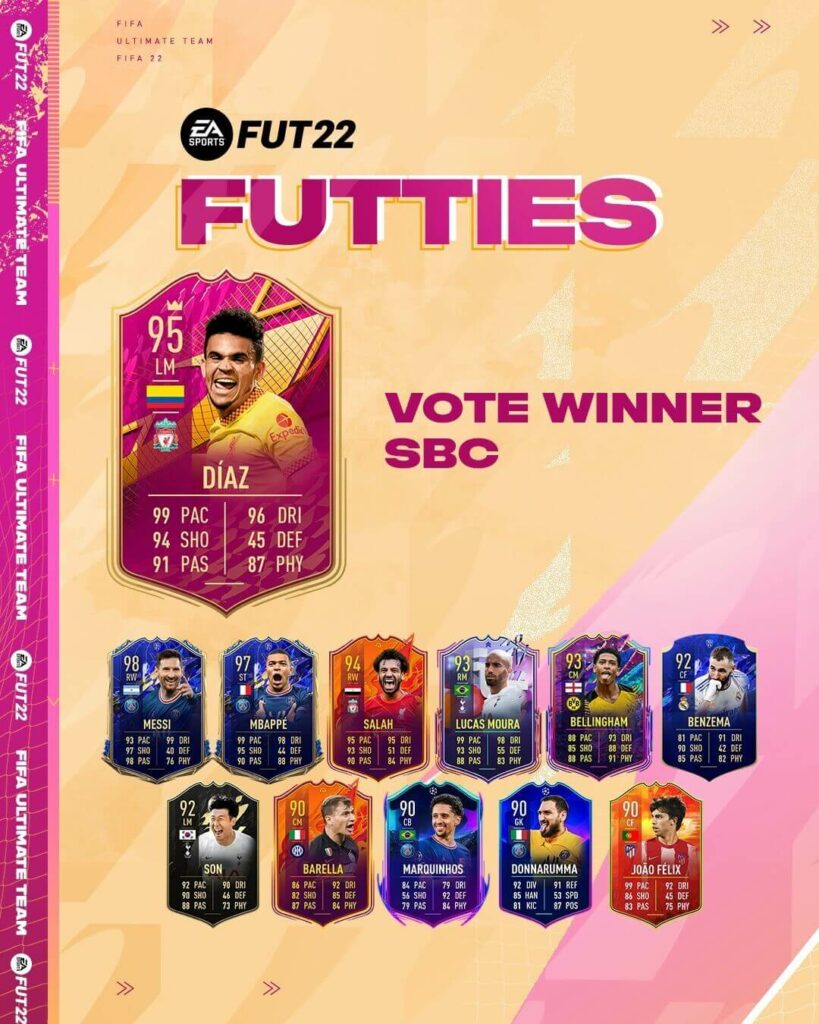 FIFA 22: Luis Diaz premium vote winner Futtes SBC