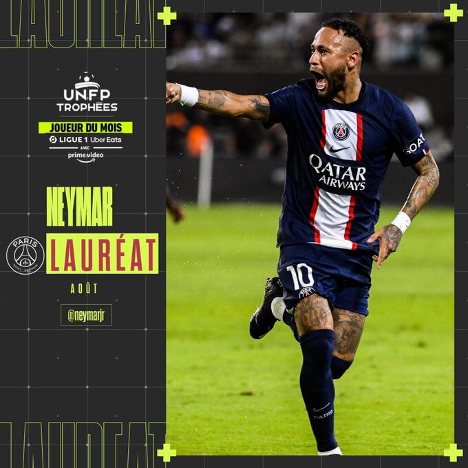 Neymar è il vincitore del POTM di agosto in Ligue 1
