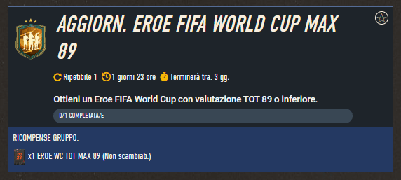 FIFA 23: SCR aggiornamento Eroe FIFA World Cup max 89
