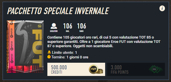 FIFA 23: pacchetto speciale invernale