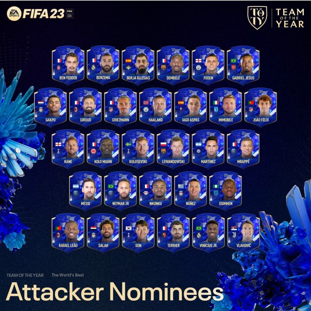 FIFA FUT 23: nominati ufficiali TOTY attaccanti