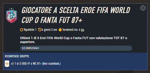FIFA 23: SCR giocatore a scelta Eroe FIFA World Cup o Fanta FUT 87+