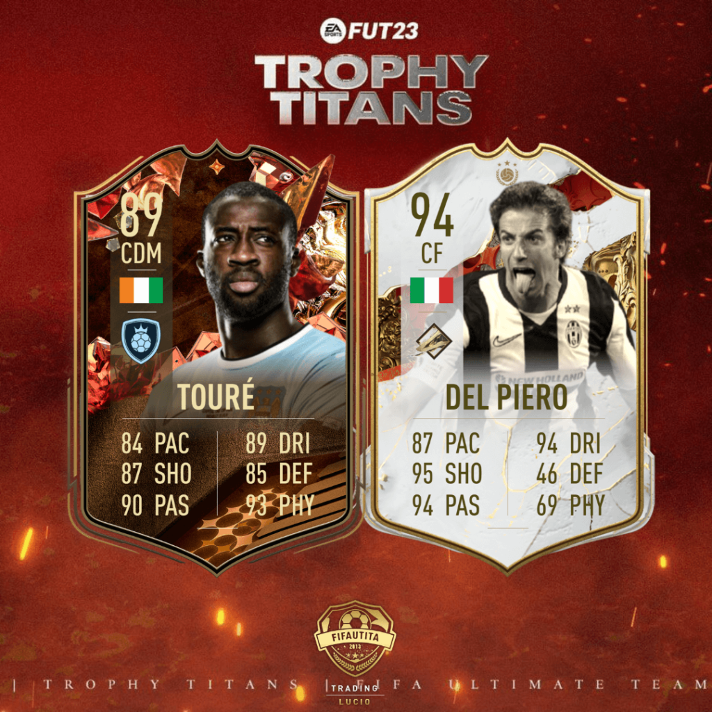 FIFA 23: Yaya Touré e Alex Del Piero Trophy Titans