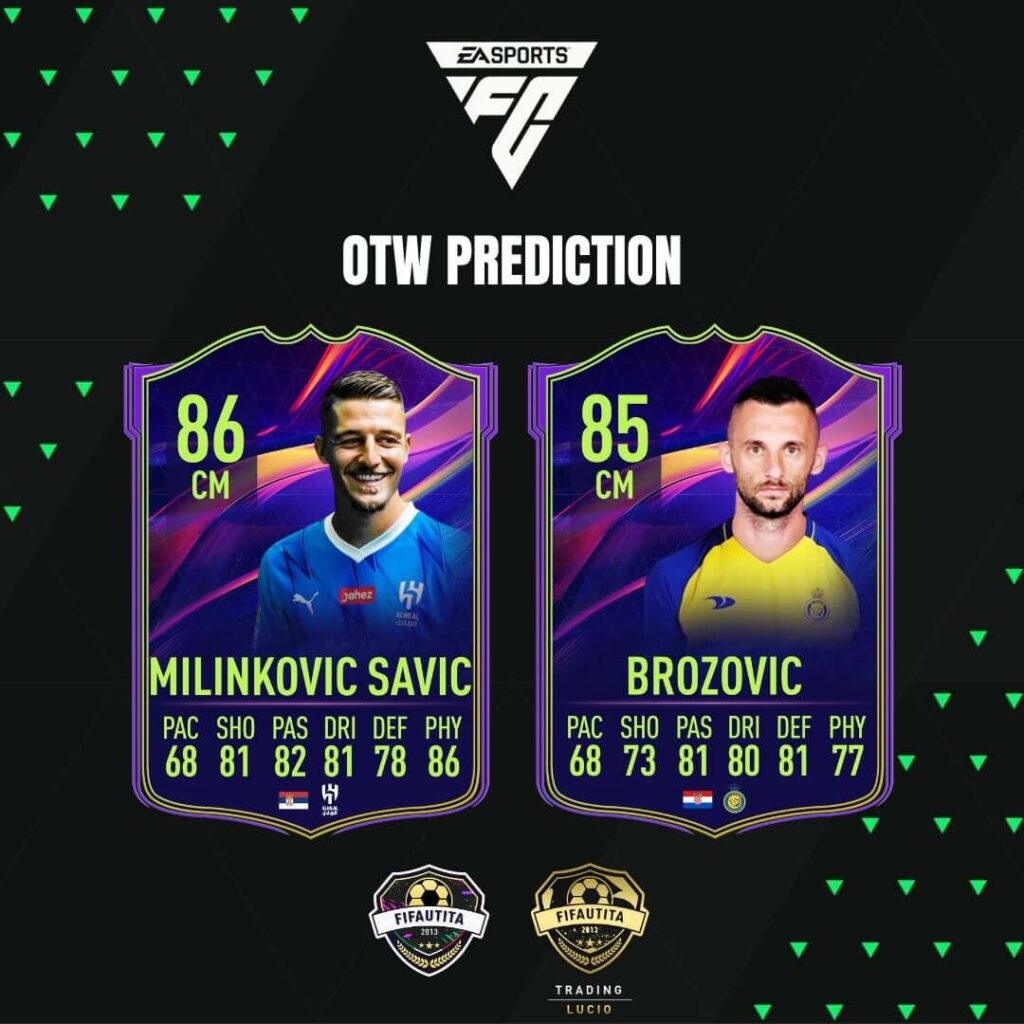 EA FC 24: Milinkovic-Savic e Brozovic OTW prediction